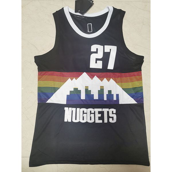 

2021 new basketball jersey 27 murray 15 jokic color black size s-xxl, Black;red