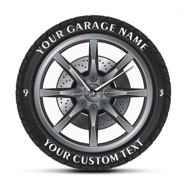 

custom your garage name car service repair garage acrylic wall clock tire wheel auto watch vintage mechanic car workshop decor1