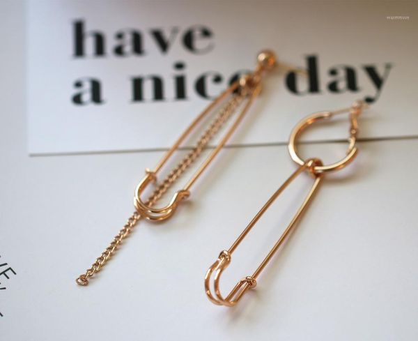 

qingdao chengqirui jewelry net red same european and american hand retro earrings pin tassel chain earrings1, Golden;silver