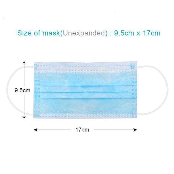 

filter layer non wove 3 ply disposable mouth mask breathable earloops face masks fast shi