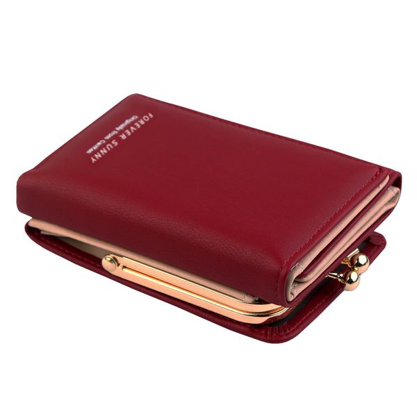 

wallet 2019 lady short women wallets crown decorated mini money purses small fold pu leather female coin purse card holder, Red;black