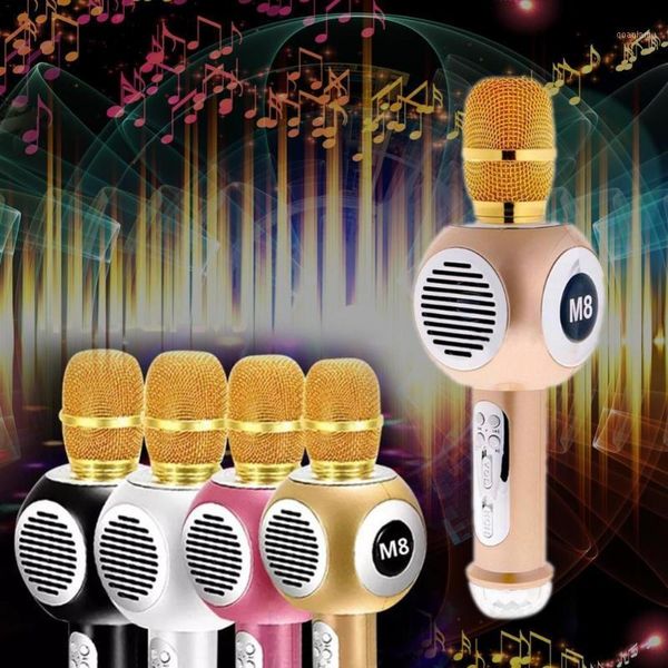 

m8 neon wireless bluetooth microphone mobile phone karaoke live broadcast ktv speaker condenser karaoke professional microphone1