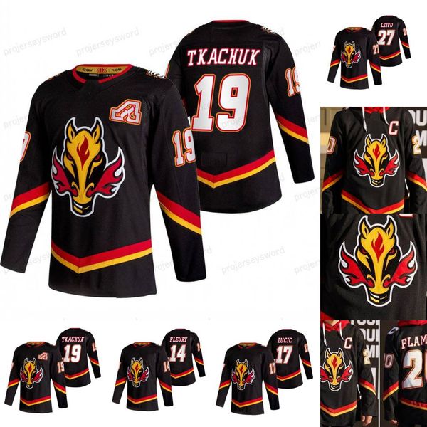 

youth calgary flames 2021 reverse retro mark giordano mikael backlund johnny gaudreau elias lindholm matthew tkachuk david rittich jerseys, Black