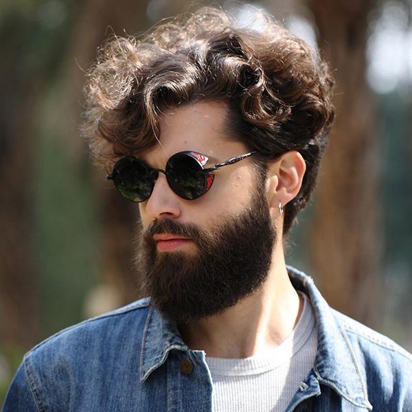 

sunglasses stgrt round lens polarized vintage metal fashion uv400 for women/men, White;black