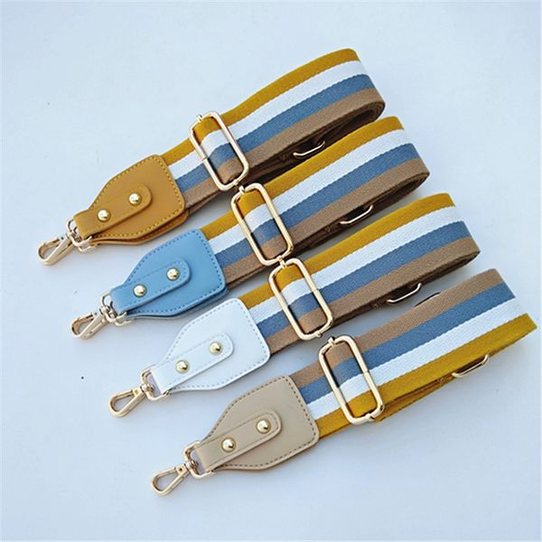 

colorful striped bag wide shoulder strap adjustable shoulder messenger bag shoulder strap women bag handbag handles long belts 120*5cm, Black