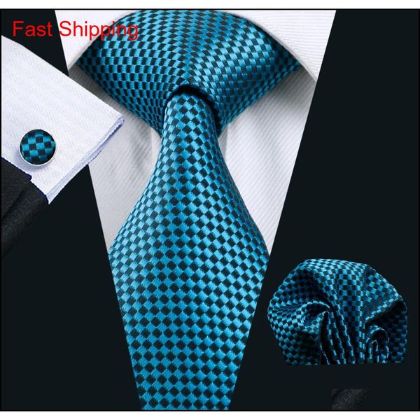 

luxury design men's tie jacquard woven silk blue and black color men's necktie ties n-0861 qyludn new_dhbest, Black;blue