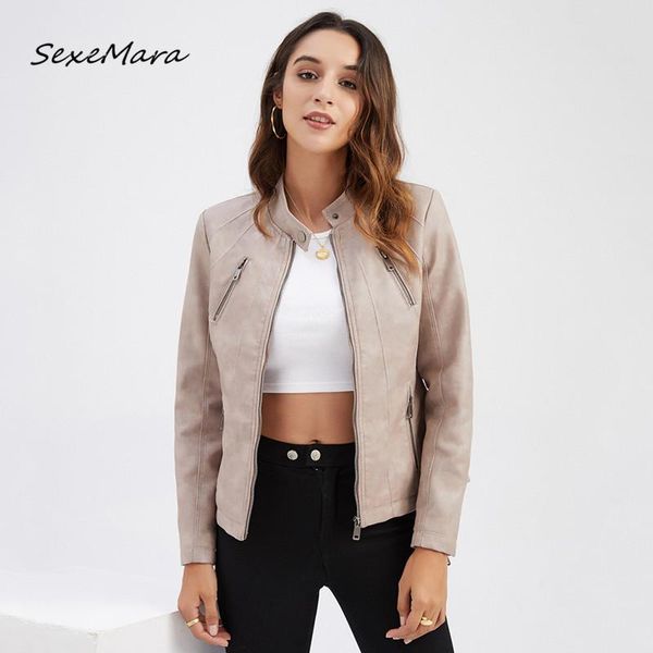 

women's jackets fashion women pu winter 2021 casual stand collar zipper slim plus size 3xl, Black;brown