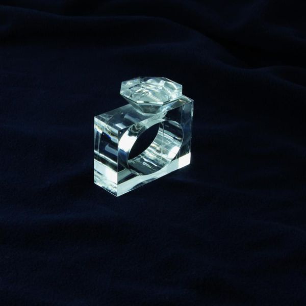 

napkin rings clear square acrylic with diamond ring 4pcs