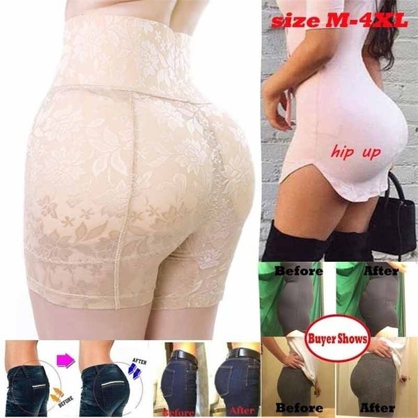 Womens premium sem costura bum lifter acolchoado laço calcinha quadril aprimoramento cueca shapewear briefs shaper corpo shaper lj201210