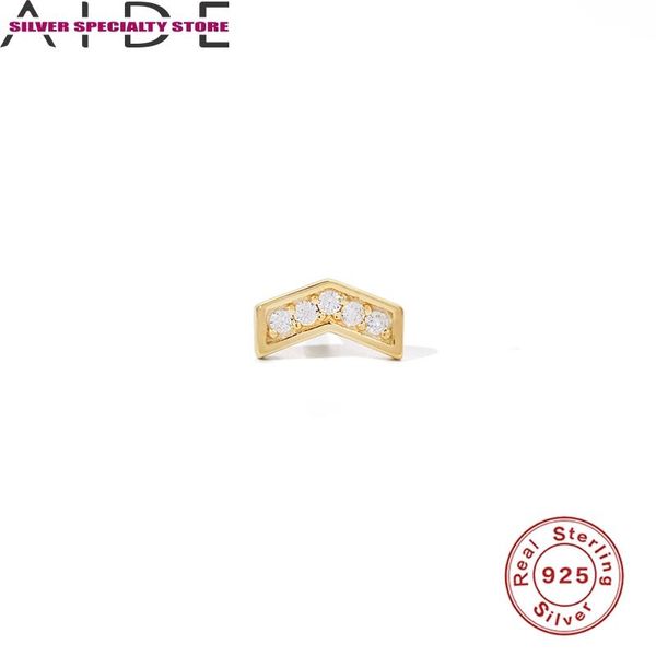 

aide cute cartilage earring for women 925 sterling silver earrings for girl zircon piercing earring jewelry pendientes bijoux, Golden;silver