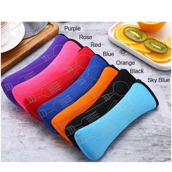 

7pcs/set 4pcs/set stainless steel tableware set portable spoon fork knife lunch set travel tableware dinnerware jllqka yummy_shop