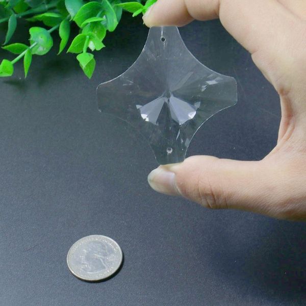 

60mm faceted crystal pendants chandelier connector 2 holes glass suncatcher lamp prism part diy home decoration accessories h bbypsi