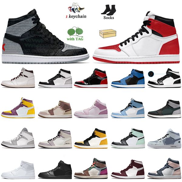

fashion platform high og 1 basketball shoes for women mens jumpman 1s rebellionaire heritage a ma maniere patent bred university blue unc nr