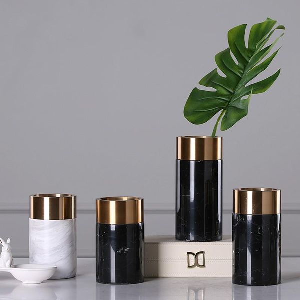 

marble vase european neo-classical metal decorative dried flower arrangement home decoration decoration