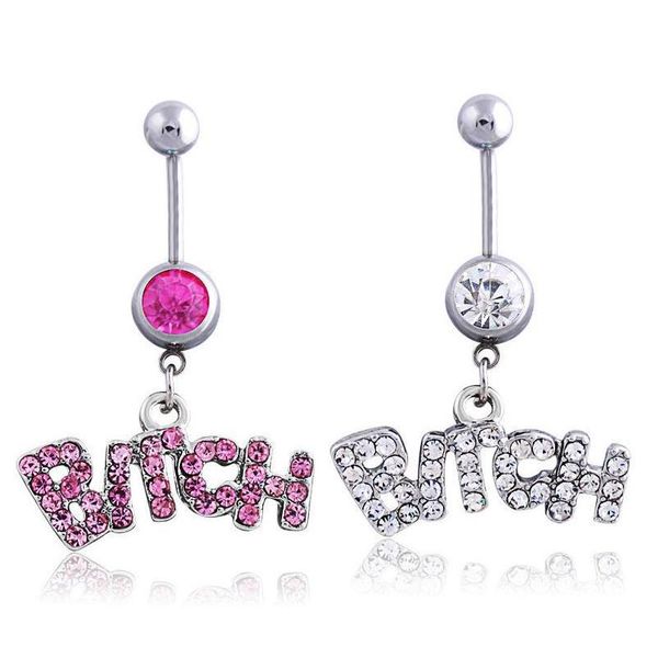 

silver/pink crystal body piercing surgical button belly ring jewelry navel bar jcnqc