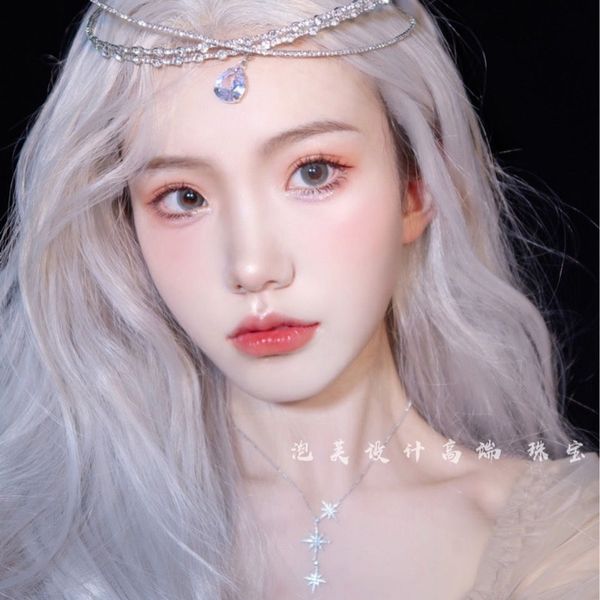 

925 pure silver six star necklace sweater chain girlfriends light luxury ins net red double meteor does not fade 2020 new style