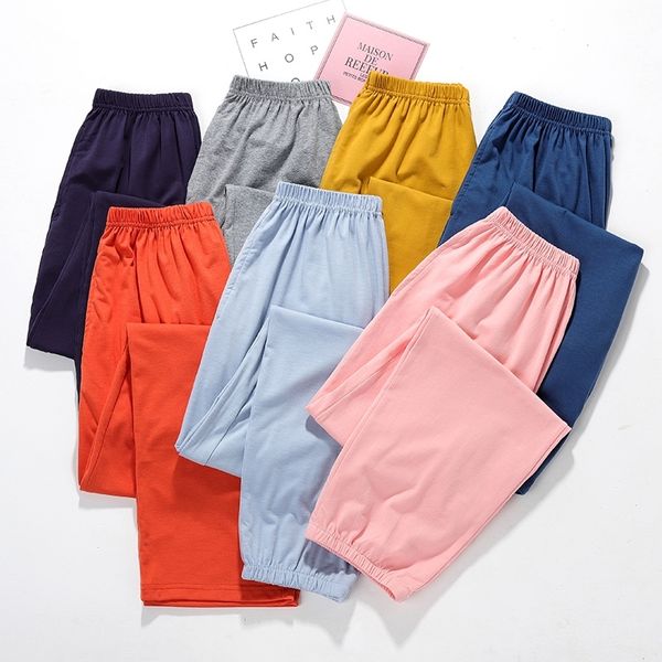 Sonbahar Kış Yeni Kadın Katı Renk Uyku Pantolon Örme Pamuk Ev Giyim Pijama Pantolon Kadın Artı Boyutu Uzun Pantolon 201109