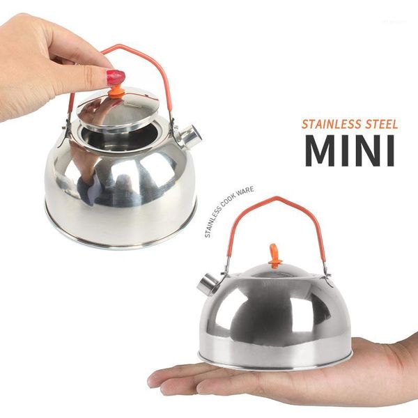 

portable camping kettle 0.6l camping pot compact lightweight coffee kettle for hiking picnic bbq1