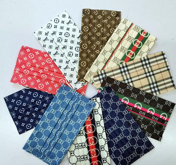 

2021 luxury designer print anti-dust cotton mouth mask protective masks disposable face masks man woman pbt melt-blown nonwoven, Black