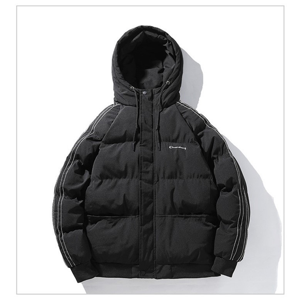 

qrwr winter new parkas men casual solid color parka coat loose thick warm outwear men's jacket plus size m-4xl high quality, Black