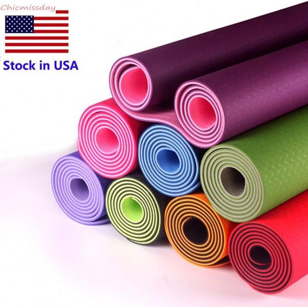 

us tock 10mm thick yoga mats beginner yoga sports exercises outdoor indoor gym room fitness mats kids dance mats fy6170