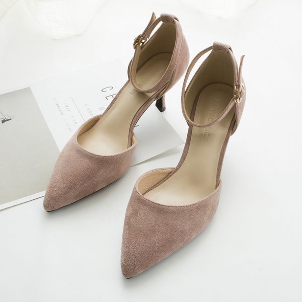 

tamanho mais 34-40 2020 nova sandlias femininas fina salto alto sandlia mules de vero mulher apontou toe sapatos d0003 fr59, Black