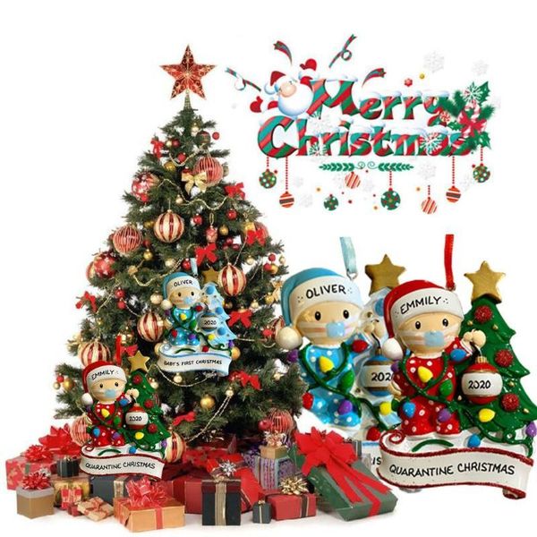 

mask ornaments with personalized christmas decorations quarantine ornament xmas tree pendants party supplies l919
