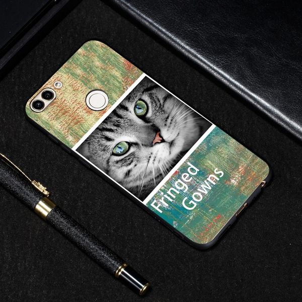 

cat painted pattern soft tpu case for huawei p smart enjoy 7s