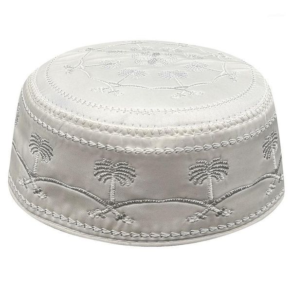 

new white cotton cloth muslim prayer hats for men soft fashion islamic round caps kufi eid ramadan pray dropshipping1, Red