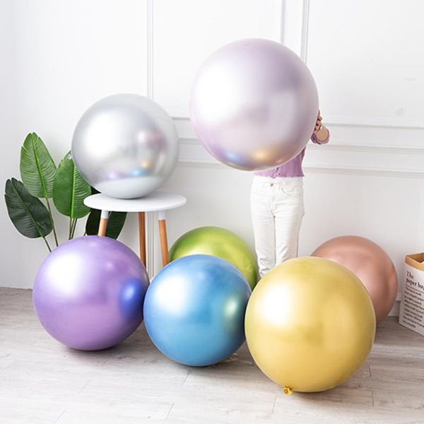 

party decoration 1pc 36 inch huge chrome metallic latex balloons big size globos balloon arch garland birthday navidad