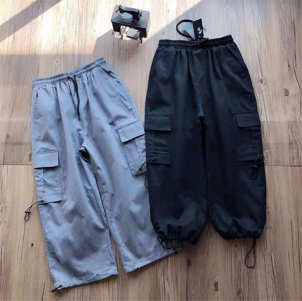 

светоотражающая печать свободные большие размер большие карманы и обувь инструменты мужской девять точечных штанов эффект универсальная трех, Black