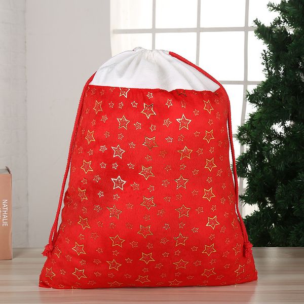 

bag christmas santa sack drawstring 7 styles flannel candy bags for kids gifts 50x70cm