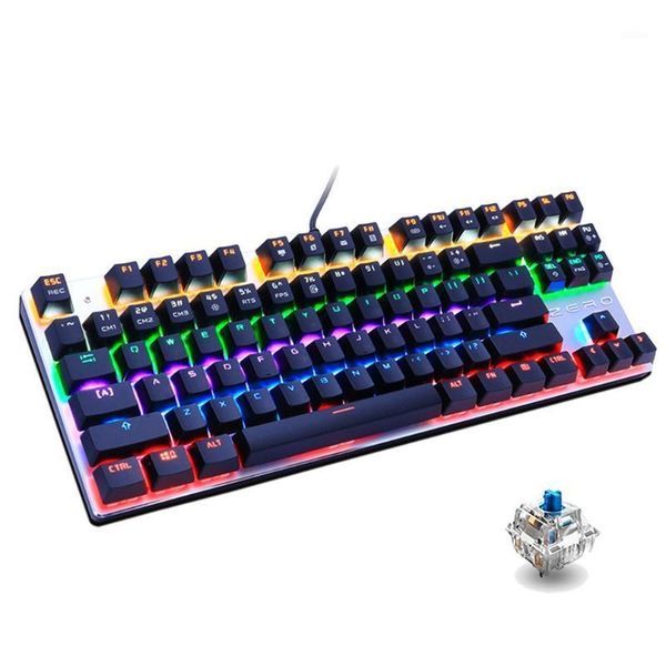 

keyboards mechanical gaming keyboard led backlit 104/87 keys anti-ghosting black red blue switches for pc lap
