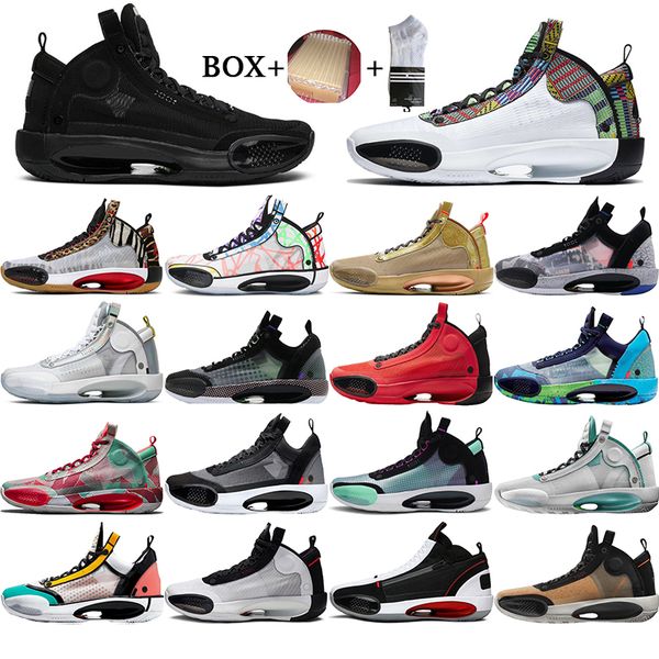 

jumpman 34 men basketball shoes xxxiv rui hachimura x heritage 34s infrared 23 zoo noah snow leopard black cat mens sports sneakers, White;red