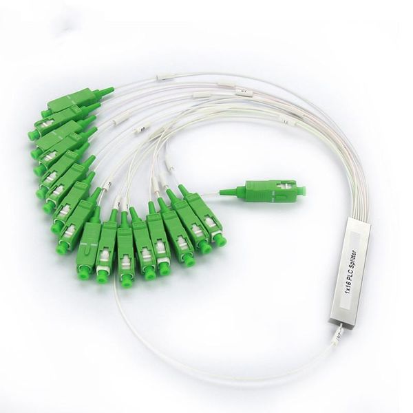 

10 pcs/lot 1x2 1x4 1x8 1x16 1x32 plc sc/apc sm 0.9mm g657a1 pvc 1m ftth fiber optic splitter