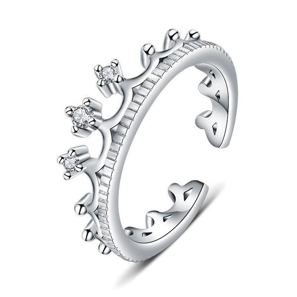 

yada ins classic регулируемые серебряные цвет короны короны для женщин корона форма кольцо кольцо кольцо обручальное свадьба ювелирное кольц, Silver