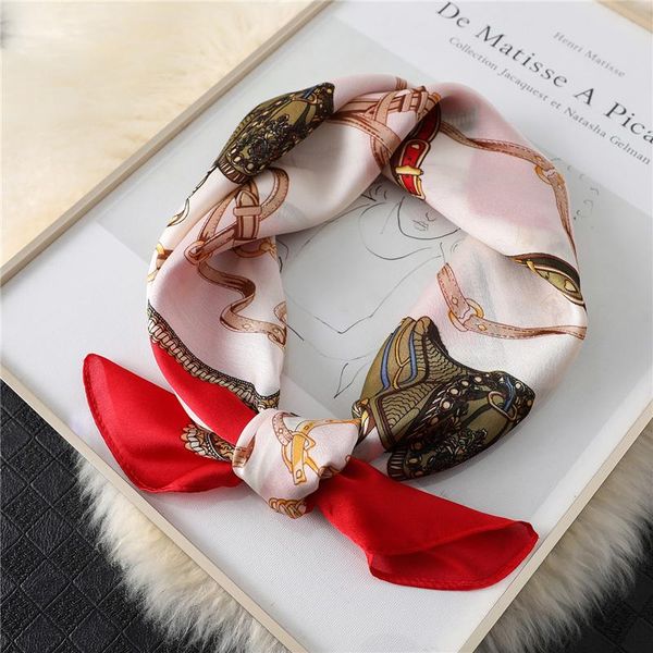 

fashion silk square scarf female print bag scarves hijab lady hair band head wraps for women bandana foulard neckerchief 2020 sqctzg, Blue;gray