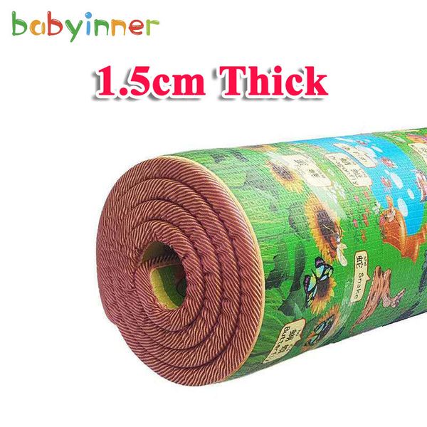 

babyinner baby play mat 1.5cm thickness double-side infant mats non-slip epe baby matting waterproof eco-friendly games mats q1120