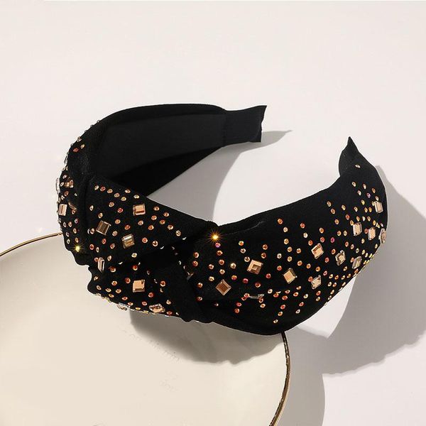 

shiny crystal rhinestone wide headband head hoop women cross knot stretch turban makeup washing face hairbands hair accessories q jlldih
