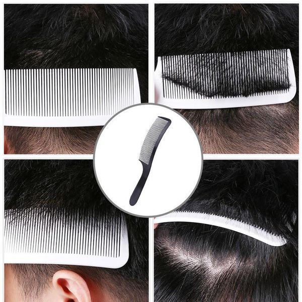 

1pc creative curved hair clipping cutting arced comb barber flat haircut comb brush hairdressing tools barb sqcgst, Silver