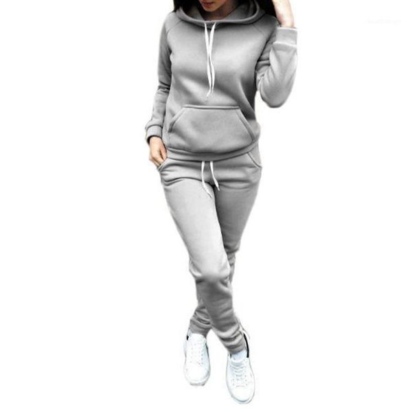 

autumn winter women casual set rope hoodies for women harajuku style suit pullover female casual tracksuit 2pcs set n1, White
