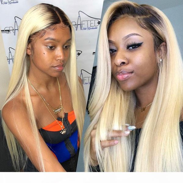 

1b 613 s human hair straight wigs before lace full lace real-life wig european and american head cover, Black;brown