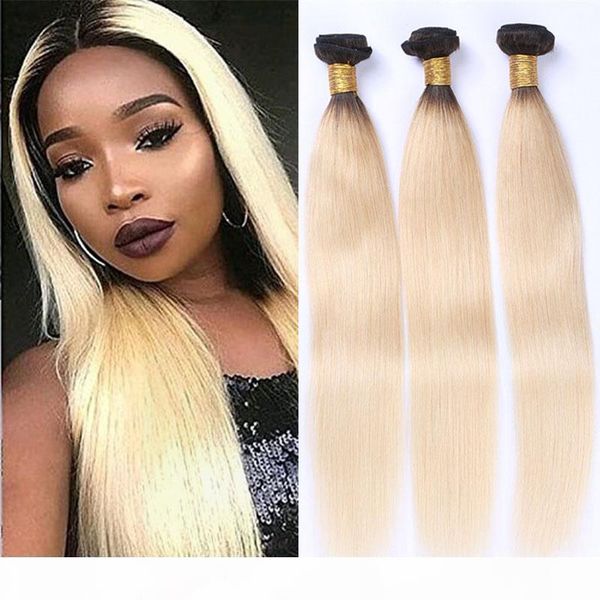 

peruvian 100% human hair 1b 613 silky straight virgin hair extensions ombre color 1b 613 double wefts 10-28inch, Black