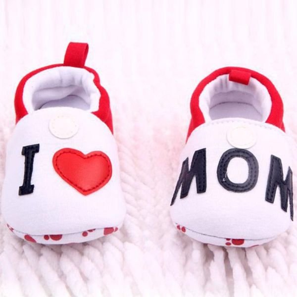 

baby shoes cute toddler first walkers round toe flats soft slippers shoes i love mom/dad