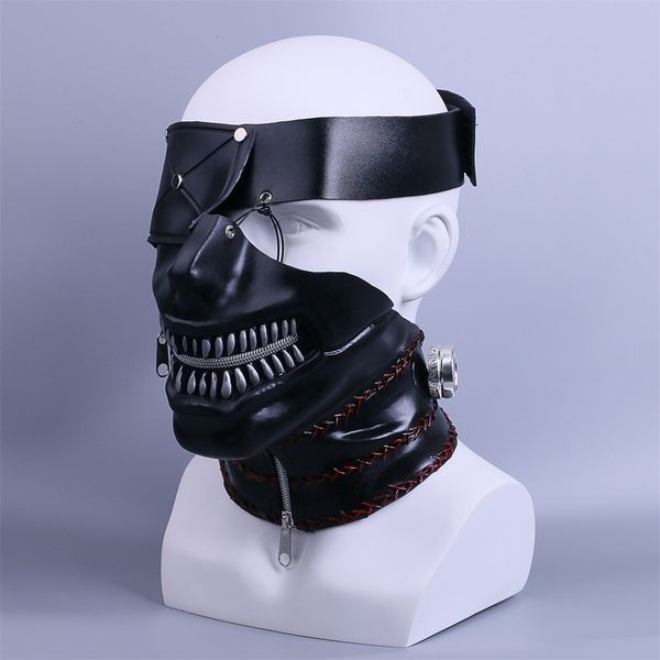 

kaneki zipper 2 ken latex tokyo ghoul adjustable cosplay cool masks halloween party