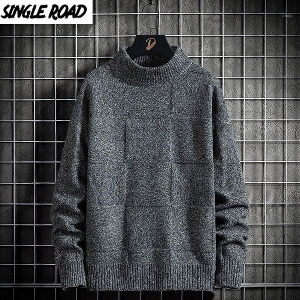 

singleroad mens turtleneck sweater men 2020 winter solid jumper high collar harajuku oversized sweaters korean grey sweater men1, White;black
