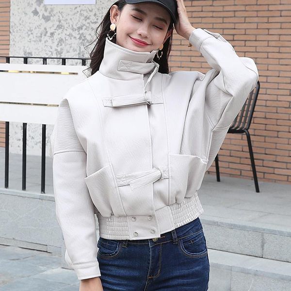 

leather jacket female spring autumn new women korean loose fashion student jacket, Black