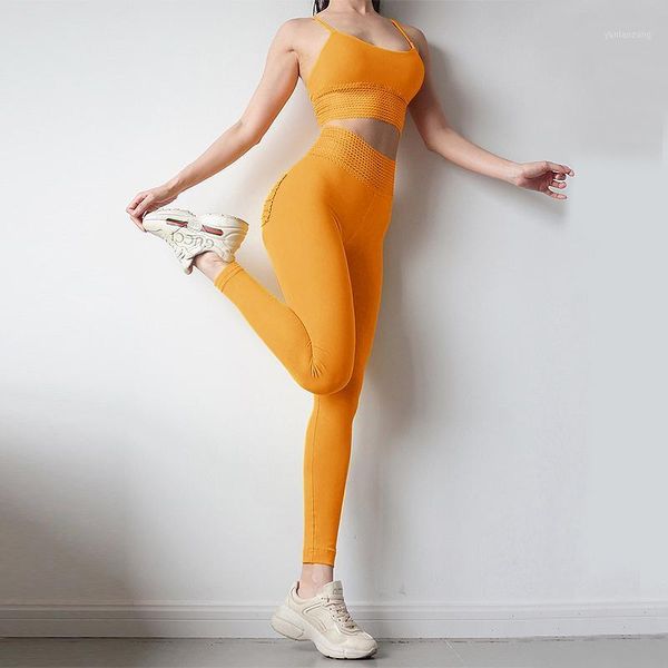 

yoga outfits summer women's sports suit pants gym seamless aerobics vest shirt high waist 2 piece set running leggings fitness clothes1, White;red