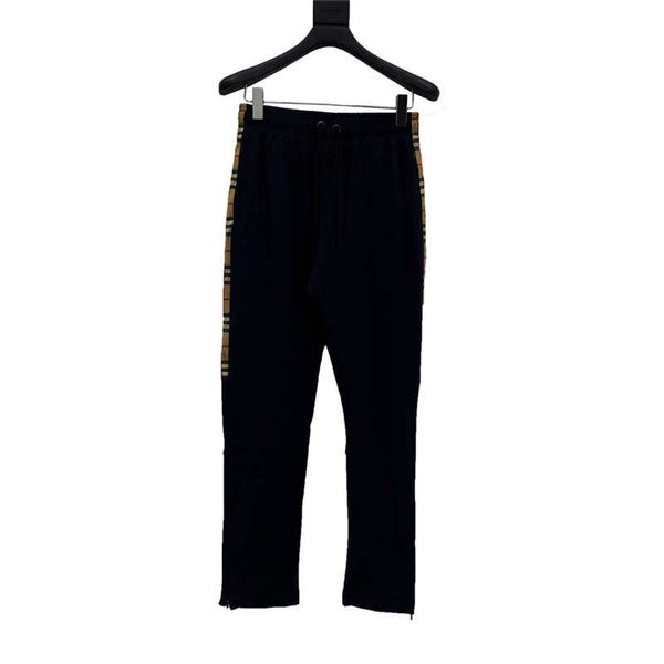 

men's and women's functional side checked trousers digital printing functional fabric knitting elasticity full of details, Black;white