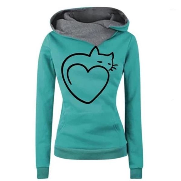 

cat letters print lapel hooded hoodies for women kawaii sweatshirt femmes sweatshirts youth hoody comfortable hoodies1, Black